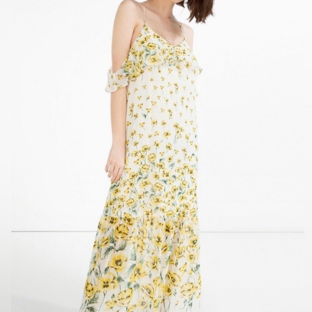 Zara Yellow Floral Maxi Dress